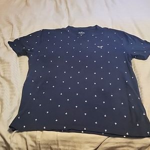 Hollister Tshirt Mens XL Navy palm trees